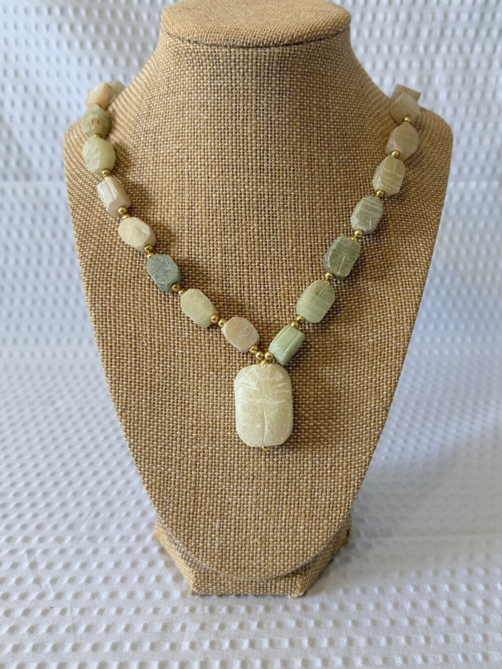 Soapstone Carved Bead Necklace